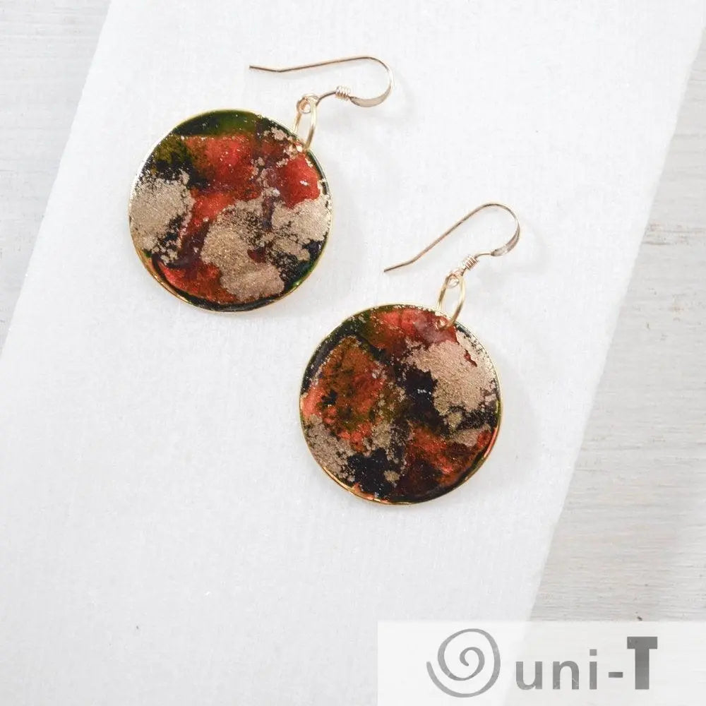 Round Enamel Earrings Sandrine Colson