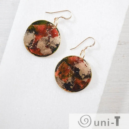 Round Enamel Earrings Sandrine Colson