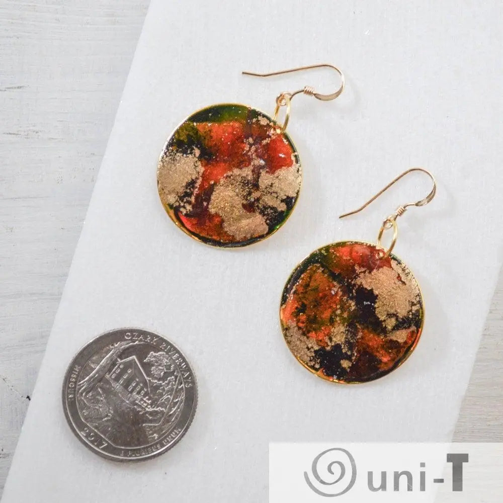 Round Enamel Earrings Sandrine Colson