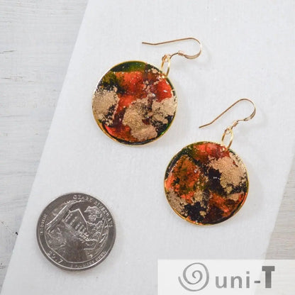 Round Enamel Earrings Sandrine Colson