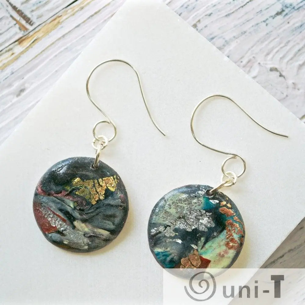 Round Polymer Clay  Earrings Sandrine Colson