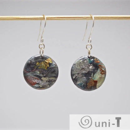 Round Polymer Clay  Earrings Sandrine Colson