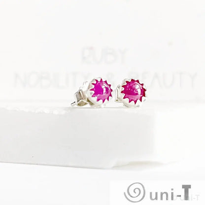 Ruby Stud Earrings, Birthday Gemstone - July Janine Gerade