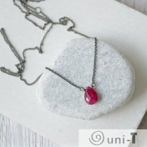 Ruby & Oxidized Silver Necklace Lara Gordon