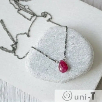 Ruby & Oxidized Silver Necklace Lara Gordon