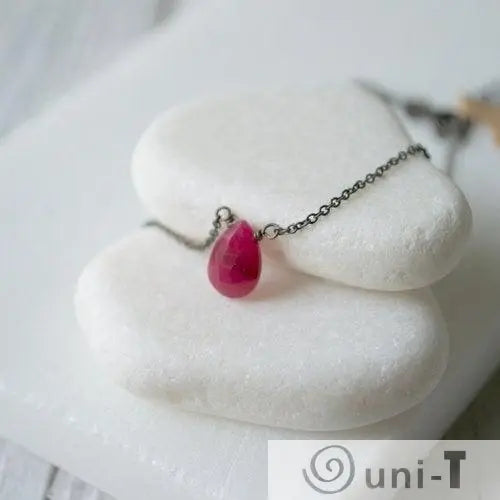 Ruby & Oxidized Silver Necklace Lara Gordon