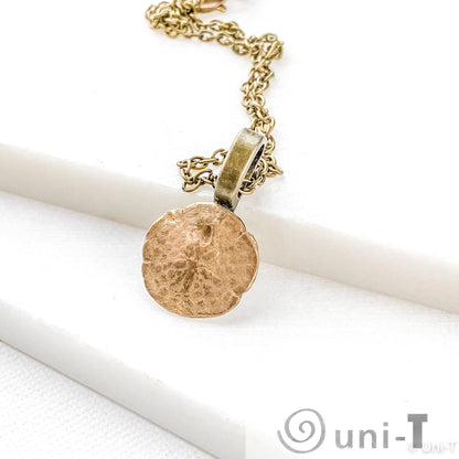 Sand Dollar Bronze Necklace, Precious Metal Clay Necklaces Amy Vulfovich