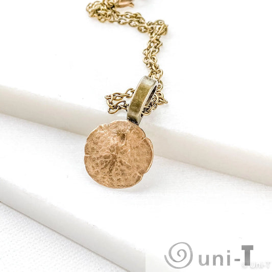 Sand Dollar Bronze Necklace, Precious Metal Clay Necklaces Amy Vulfovich