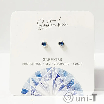 Sapphire Stud Earrings, Birthday Gemstone - September Janine Gerade