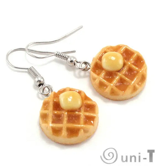 Scented Maple Syrup and Butter on Waffle Earrings THJ
