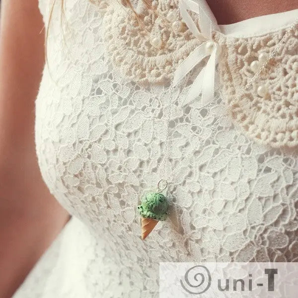 Scented Mint Chocolate Chip Ice-Cream Necklace THJ