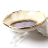 Amethyst Oyster Ring Dish, Chakra Bowl, 22k Gold Ceramic Bowl Uni-T Small Gifts
