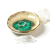 Malachite Oyster Ring Dish, Chakra Bowl, 22k Gold Ceramic Bowl Uni-T Small Gifts