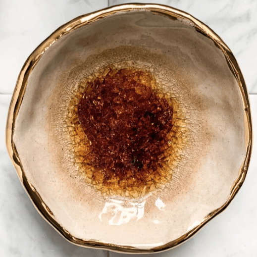 Amber Oyster Ring Dish, Chakra Bowl, 22k Gold Ceramic Bowl Uni-T Small Gifts
