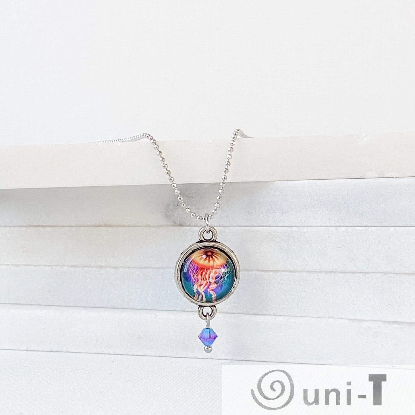 Sea Creature Glass Dome Necklace Kathy James