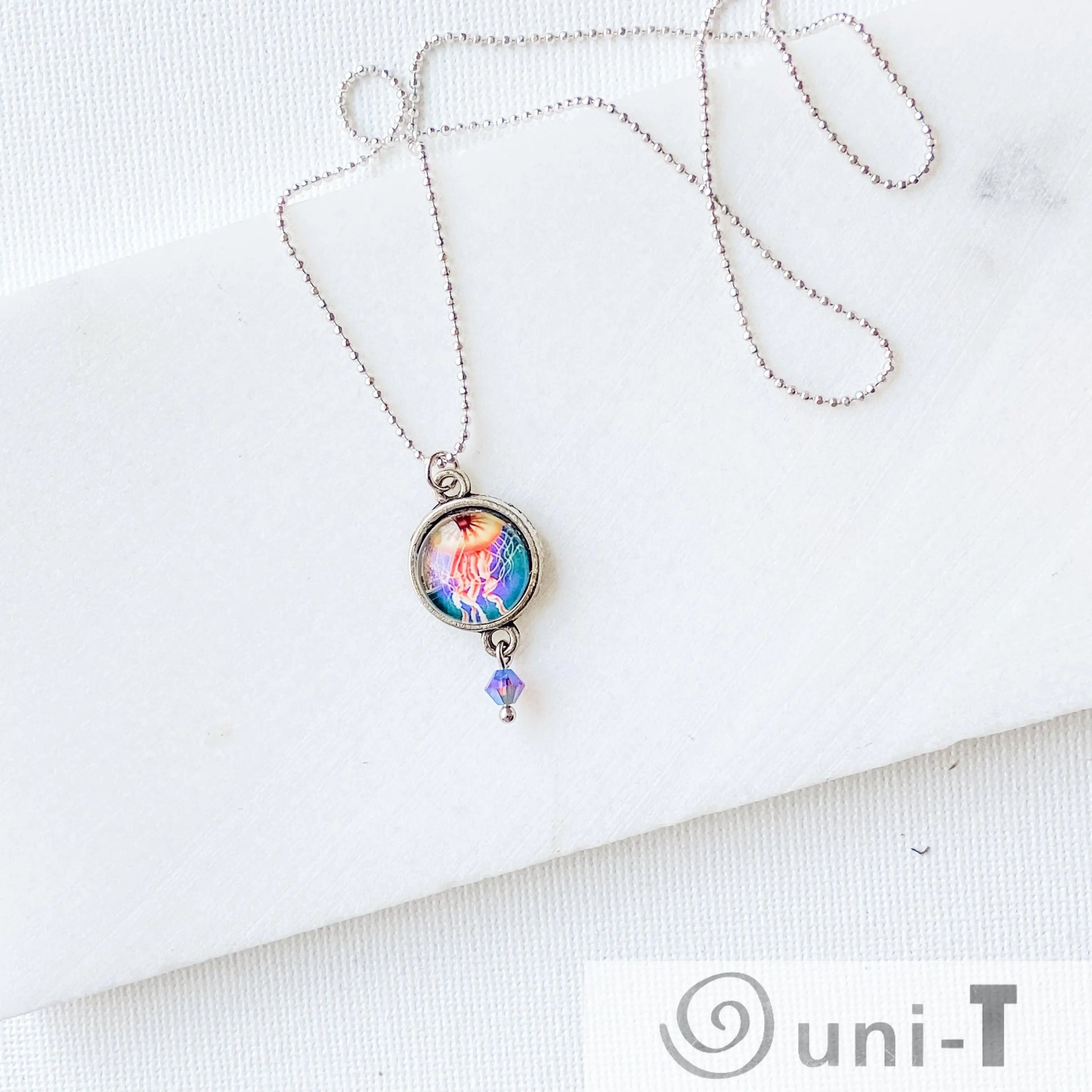 Sea Creature Glass Dome Necklace Kathy James