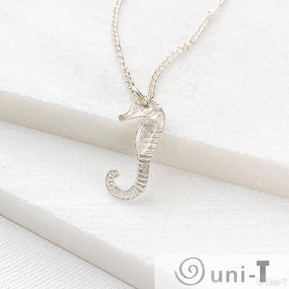 Seahorse Necklace, Precious Metal Clay 99% Silver with Sterling Silver Chain Amy Vulfovich
