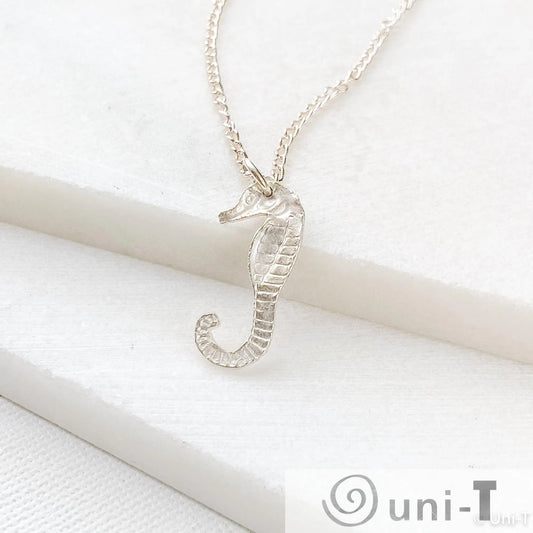 Seahorse Necklace, Precious Metal Clay 99% Silver with Sterling Silver Chain Amy Vulfovich