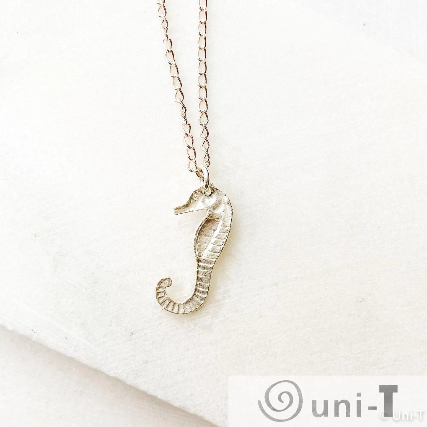 Seahorse Necklace, Precious Metal Clay 99% Silver with Sterling Silver Chain Amy Vulfovich