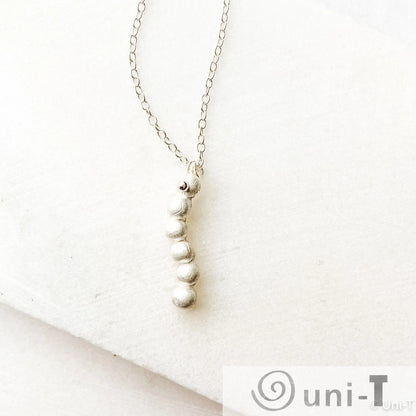 Silver Ball Line Necklace, Precious Metal 99% Silver Clay with Sterling Silver Chain Amy Vulfovich