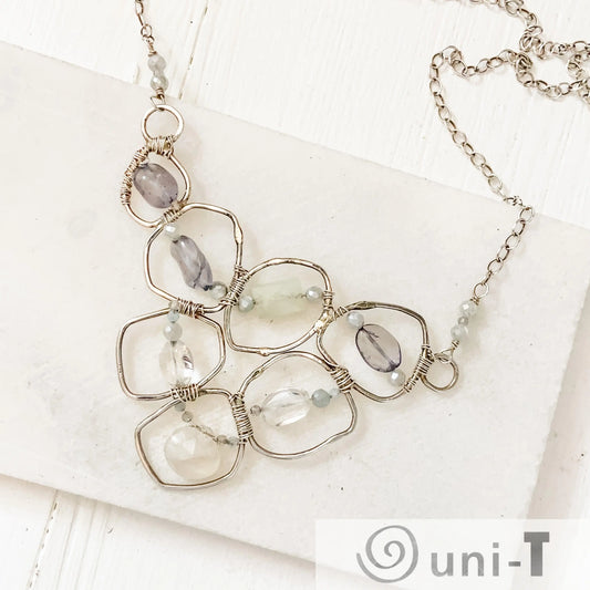 Silver Bubble Gemstone Necklace Janine Gerade