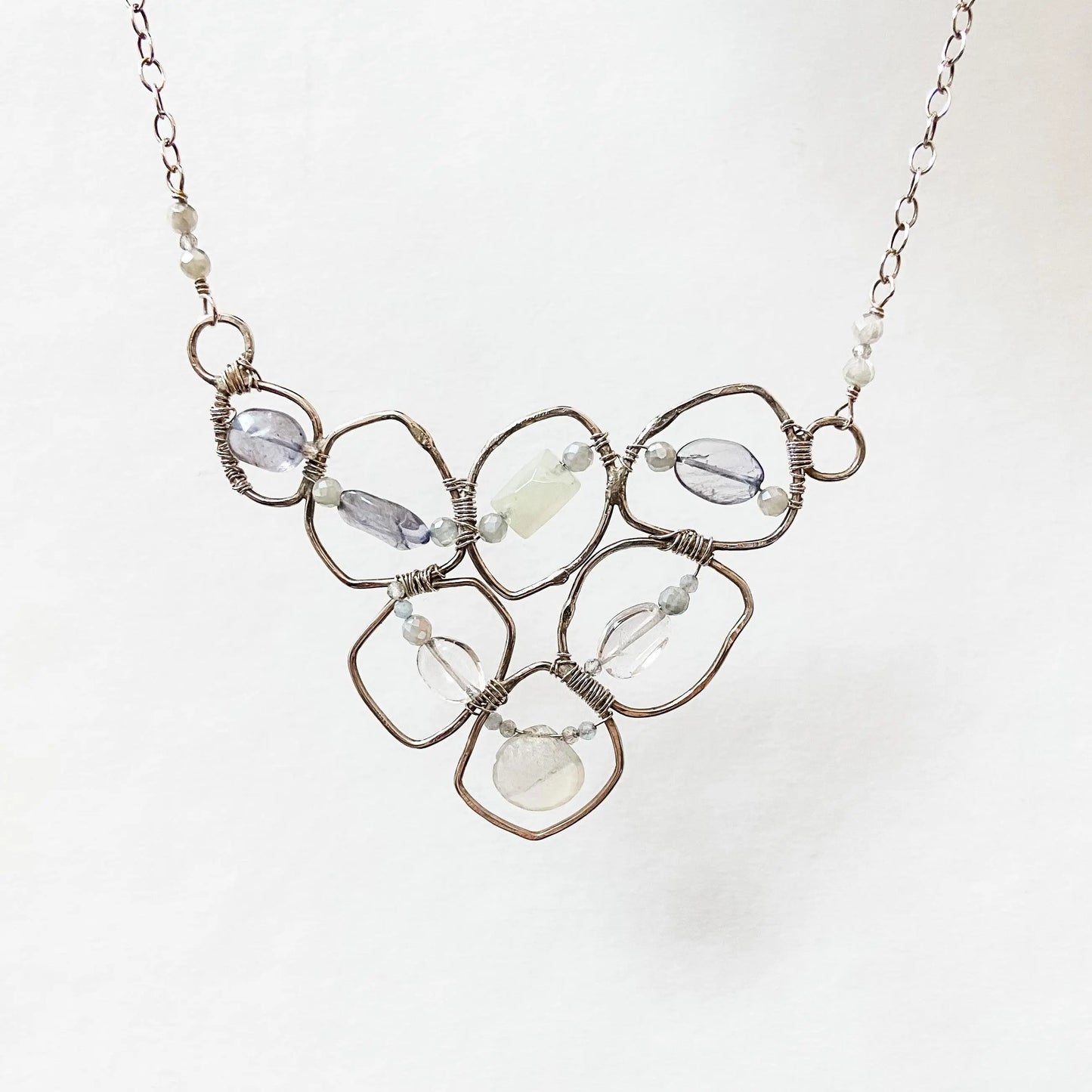 Silver Bubble Gemstone Necklace Janine Gerade