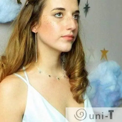 Silver Star Necklace - Silver Plated on Hematite Stars with Sterling Silver Chain Nicole Goulet