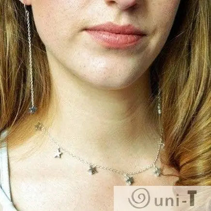 Silver Star Necklace - Silver Plated on Hematite Stars with Sterling Silver Chain Nicole Goulet