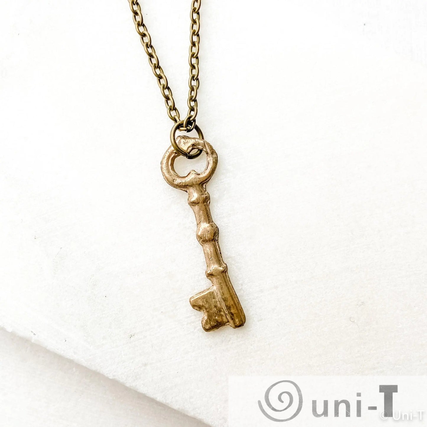 Skeleton Key Necklace, Precious Metal Clay Bronze Necklaces Amy Vulfovich