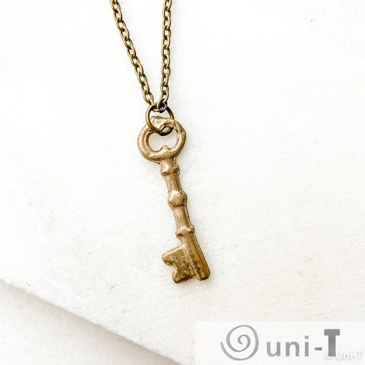 Skeleton Key Necklace, Precious Metal Clay Bronze Necklaces Amy Vulfovich