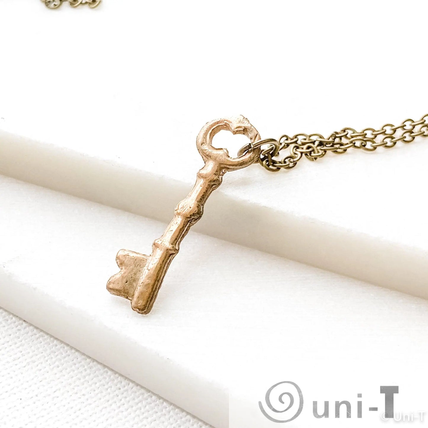 Skeleton Key Necklace, Precious Metal Clay Bronze Necklaces Amy Vulfovich