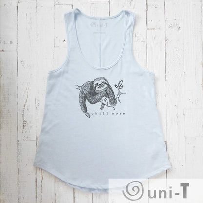 Sloth Vintage Washed Jersey Tank Top for Women - Chill More Uni-T