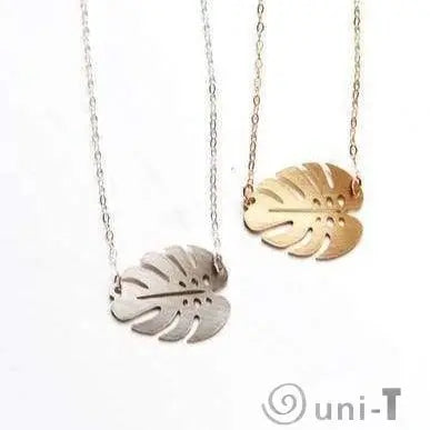 Small Monstera Leaf Necklace Pauline Stanley Studio