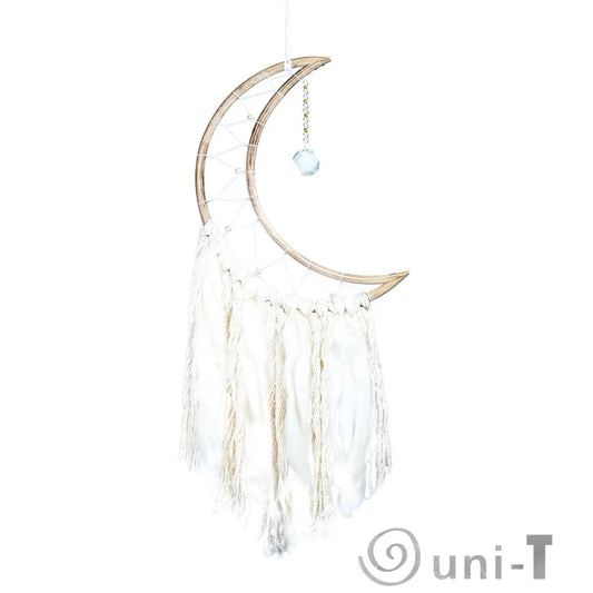 Small White Moon Wall Decor dZi Handmade
