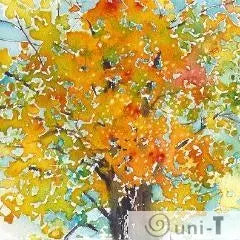 Small format No.22 - New England Fall - limited edition of 50 fine art giclee prints from original watercolor Sumiyo Toribe