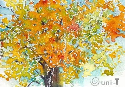 Small format No.22 - New England Fall - limited edition of 50 fine art giclee prints from original watercolor Sumiyo Toribe