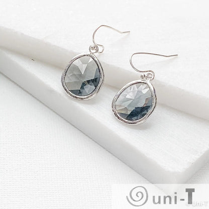 Smoky Small Gem Drop Earrings - Silver Base Lisa Trachtman