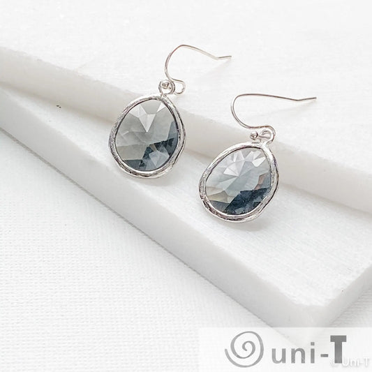 Smoky Small Gem Drop Earrings - Silver Base Lisa Trachtman