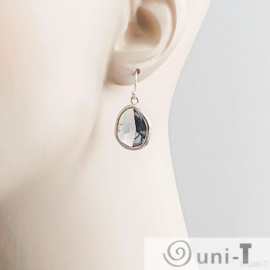 Smoky Small Gem Drop Earrings - Silver Base Lisa Trachtman