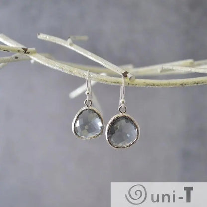 Smoky Small Gem Drop Earrings - Silver Base Lisa Trachtman