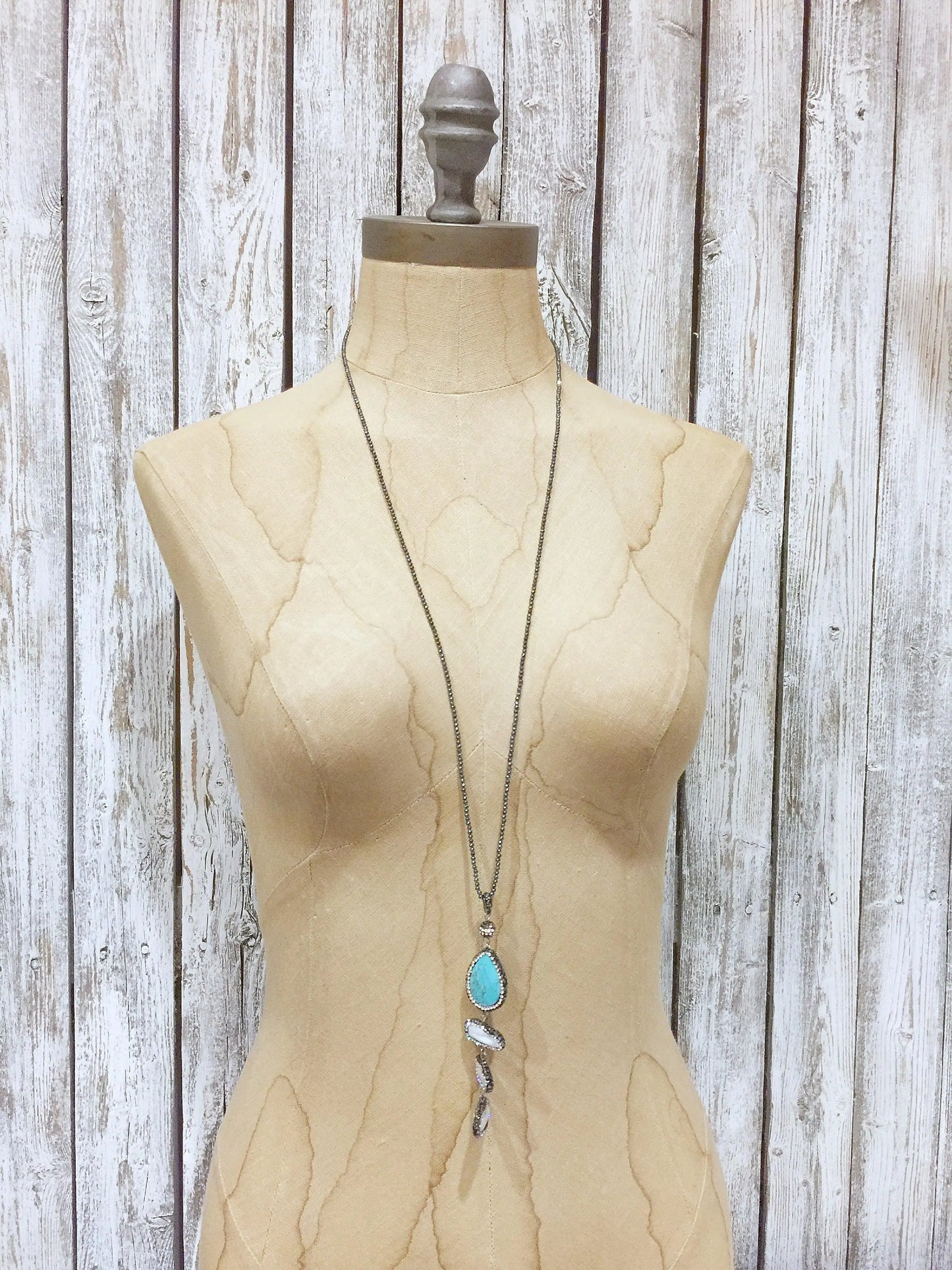 Spinel Necklace with Pearl & Agate Pave Crystals Lisa Trachtman