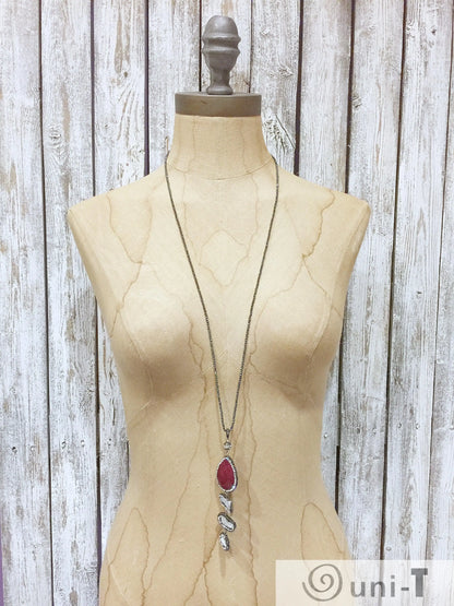 Spinel Necklace with Pearl & Agate Pave Crystals Lisa Trachtman