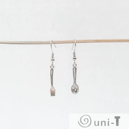 Spoon and Fork Charm Earrings Shana Cohen