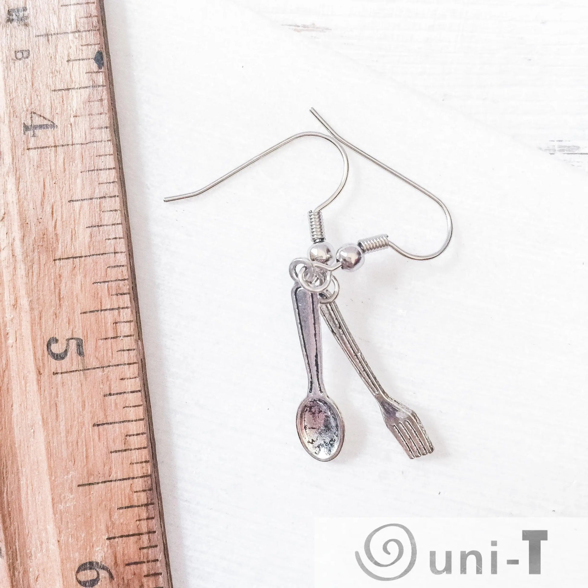 Spoon and Fork Charm Earrings Shana Cohen