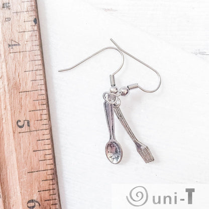 Spoon and Fork Charm Earrings Shana Cohen