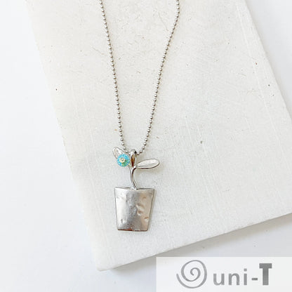 Sprouting Leaves in a Pot Necklace Kathy James