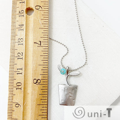 Sprouting Leaves in a Pot Necklace Kathy James