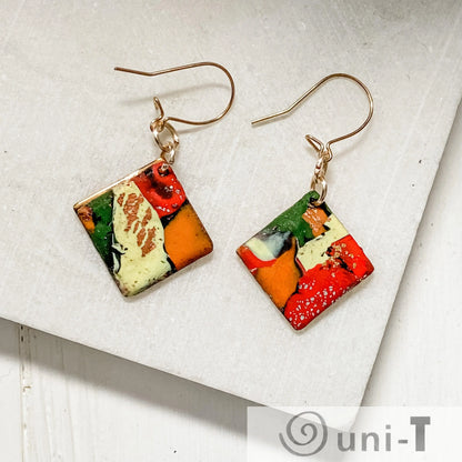 Square Polymer Clay  Earrings Sandrine Colson