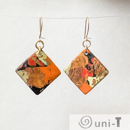 Square Polymer Clay  Earrings Sandrine Colson