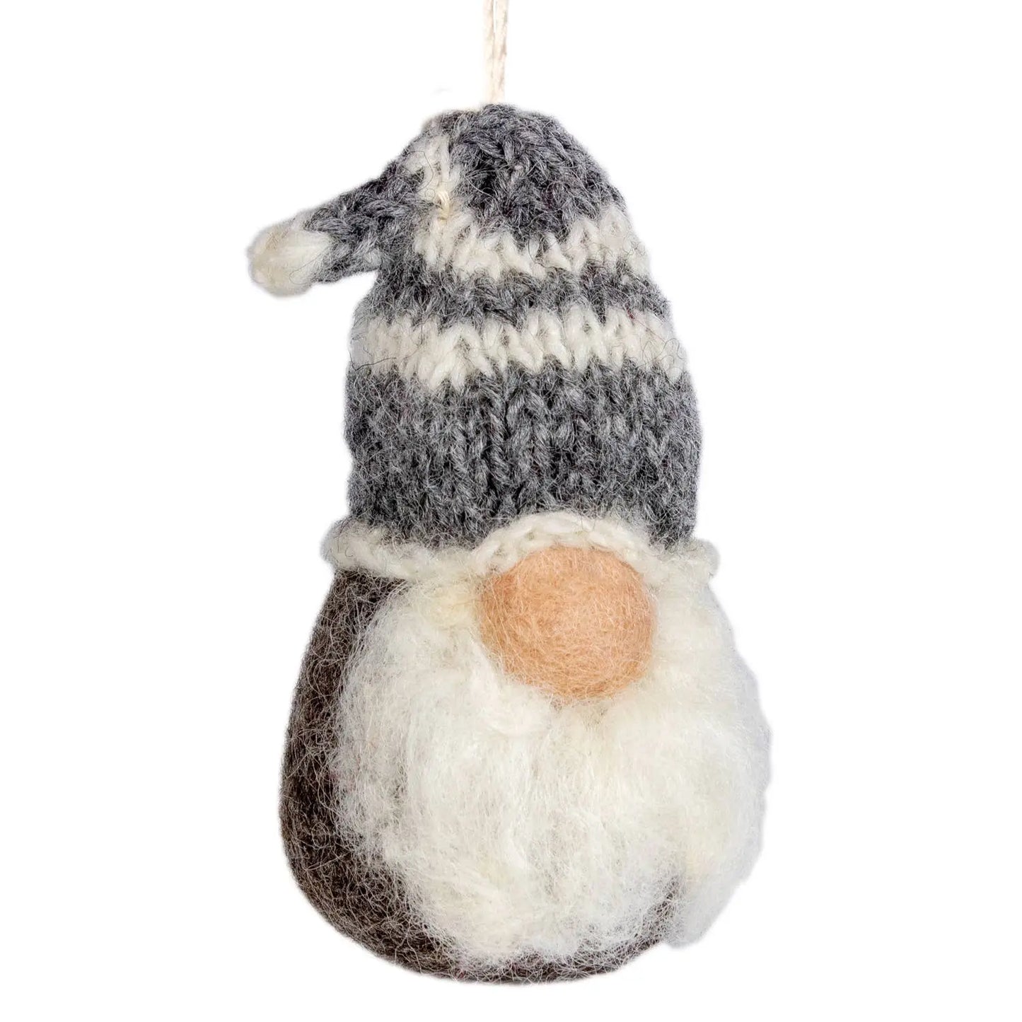 Stand Alone Gnome Ornament - Grey dZi Handmade